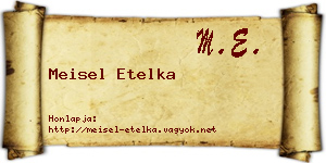 Meisel Etelka névjegykártya